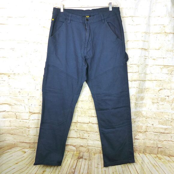 Caterpillar Double Knee Carpenter Pants Men 36X30 Blue CAT Workwear 33.5x30 Fit
